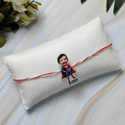 Babble Wrap Personalised Caricature Rakhi - Super Hero