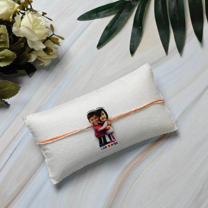 Babble Wrap Personalised Caricature Rakhi - Sibling Hug