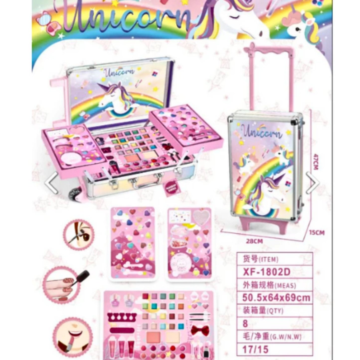 Unicorn Makeup Trolley Case