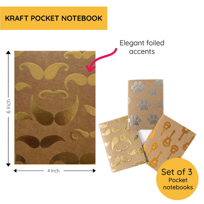 Kraft Pocket Notebooks - Set of 3