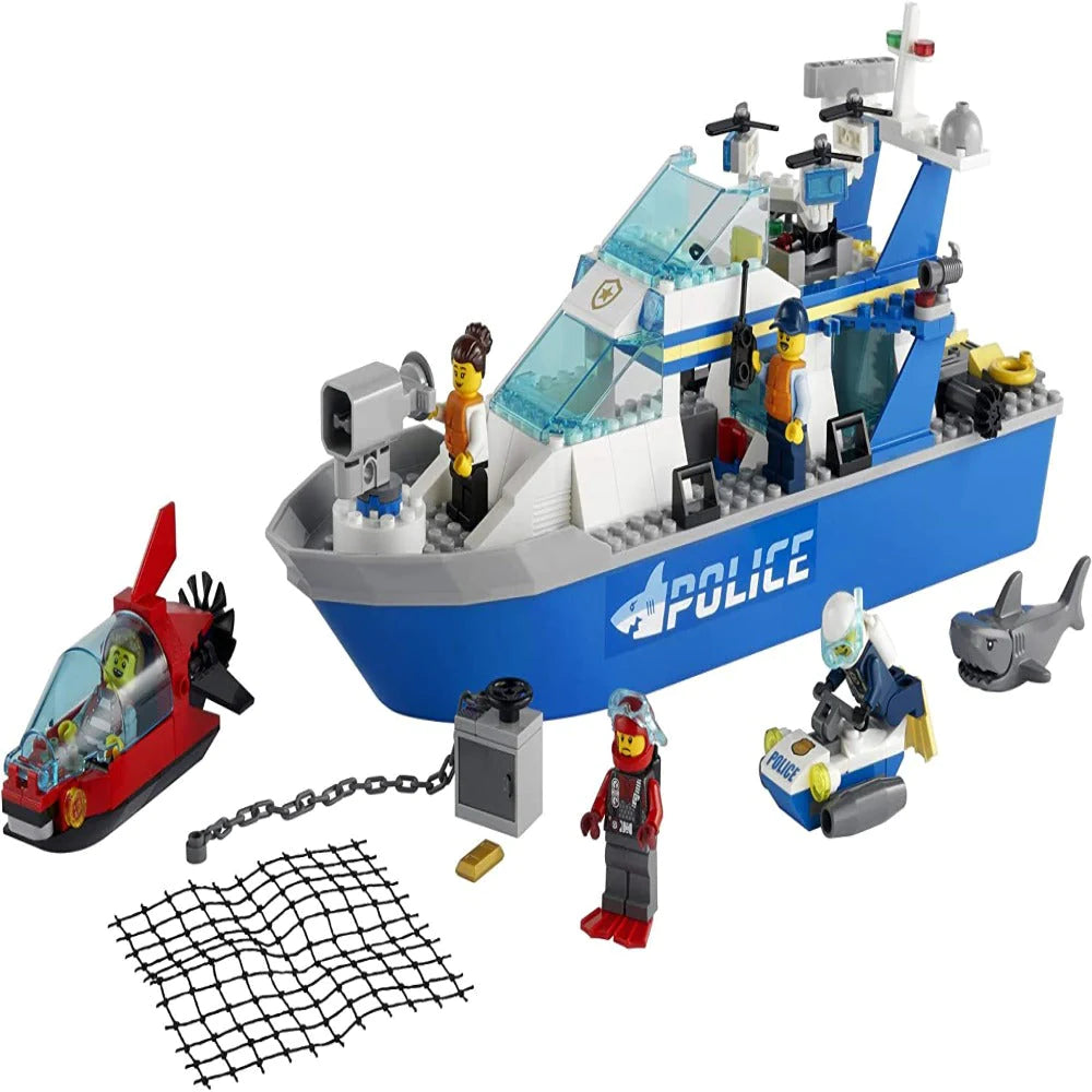 LEGO City Police Patrol Boat 60277 Building Kit; Cool Police Toy for Kids,  New 2021 (276 Pieces)