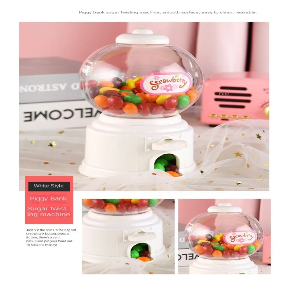 Cute Sweets Mini Candy Machine with Piggy Bank for Kids