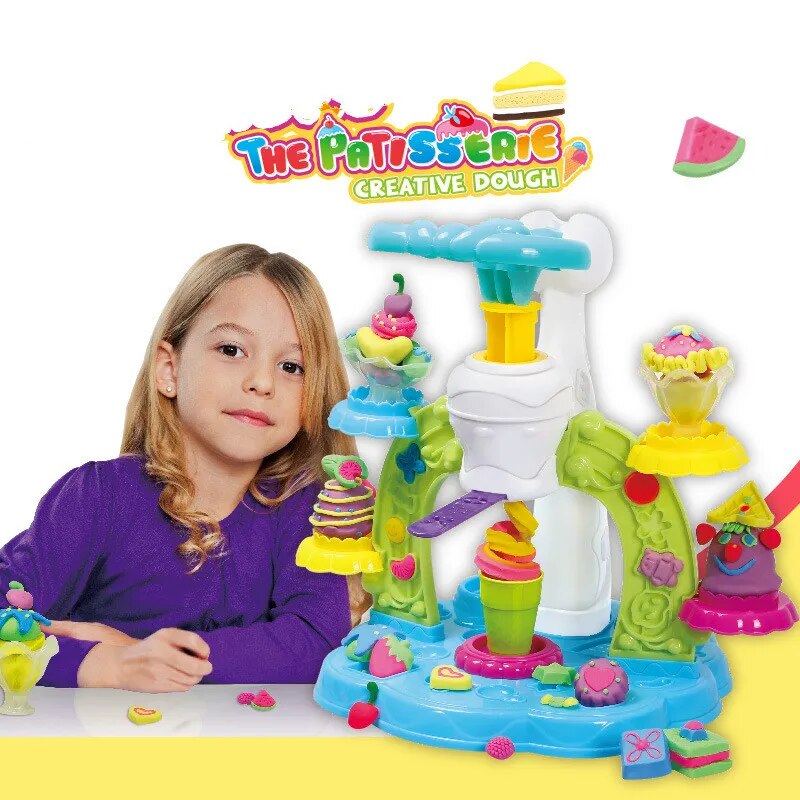 Colorful Plastic 3D Dough Clay Ice Cream