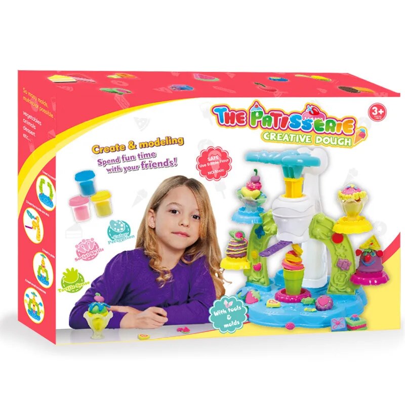 Colorful Plastic 3D Dough Clay Ice Cream