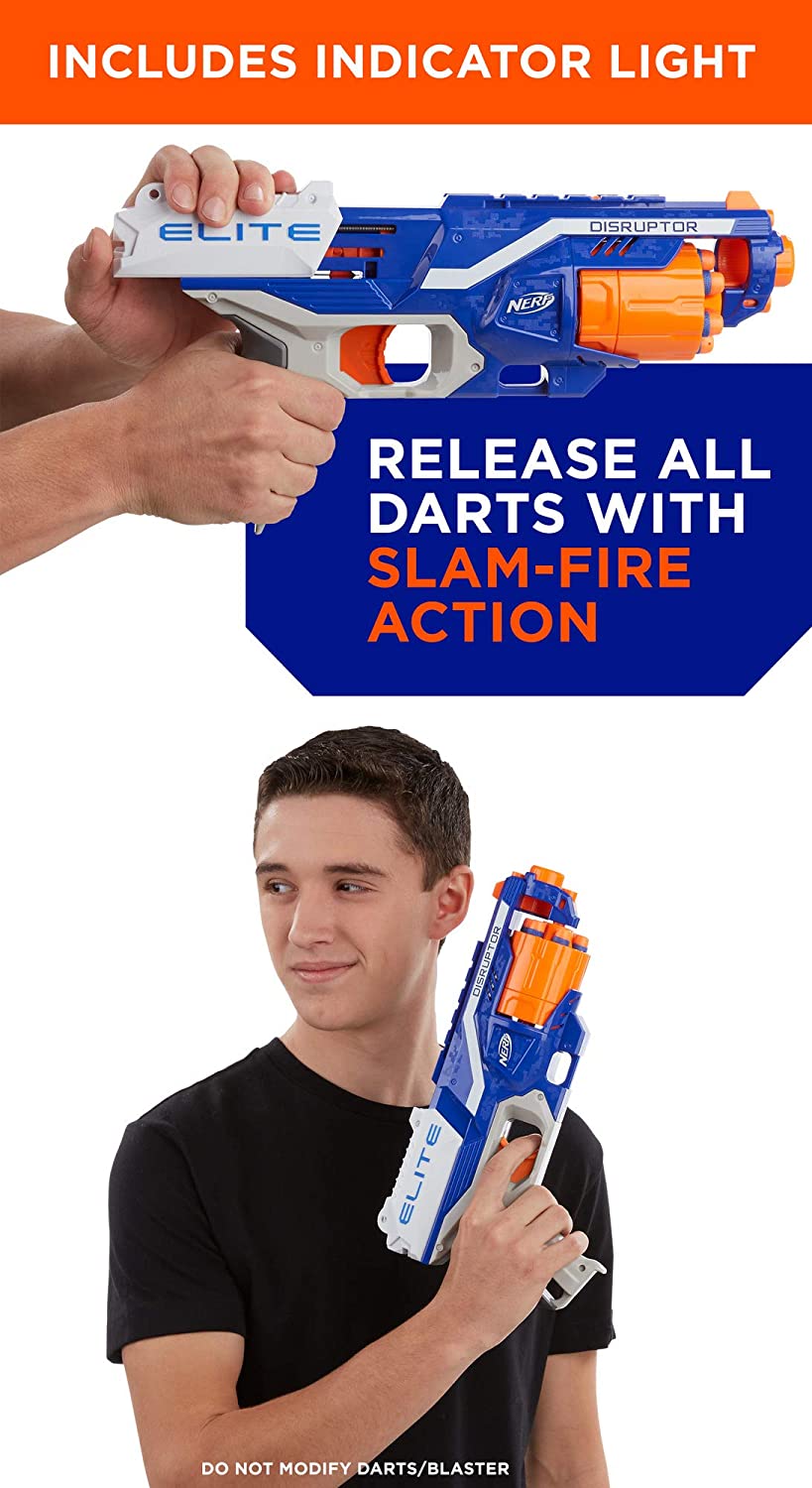 Nerf N-Strike Elite Disruptor 6-Dart Rotating Drum, Slam Fire