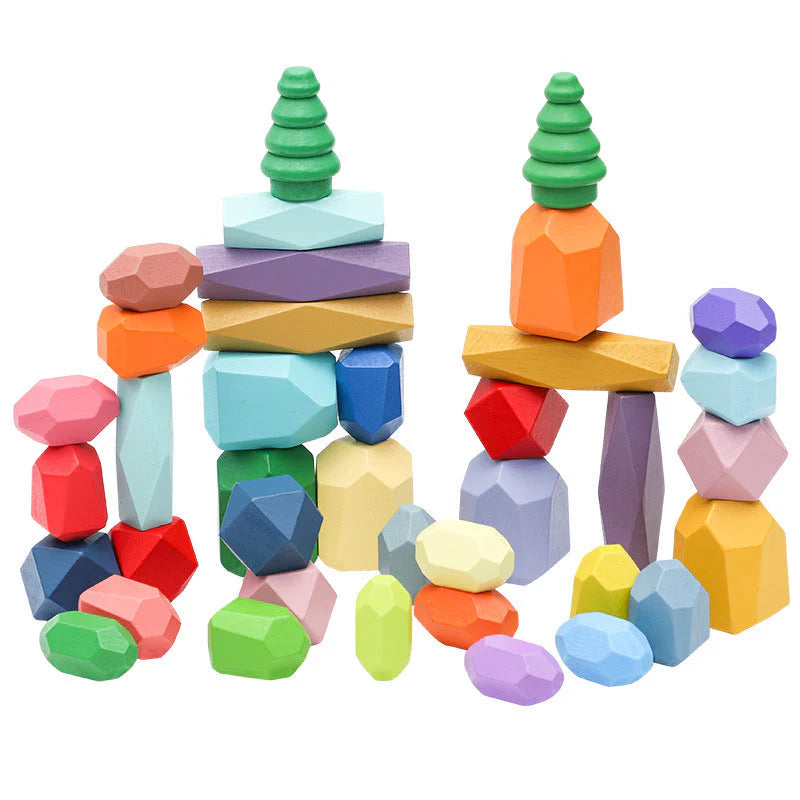 28 Pcs Nordic Wooden Stacking Stones