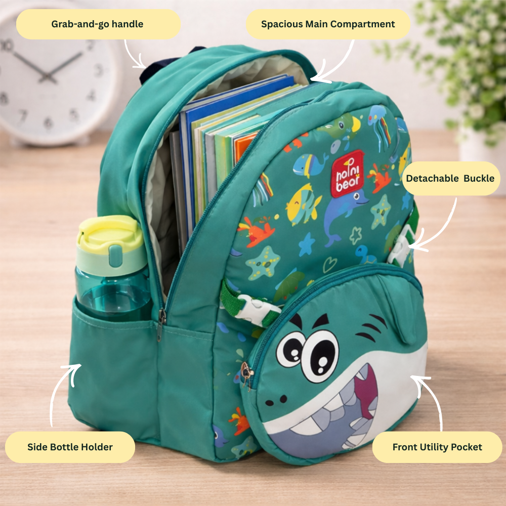 Ocean Explorer For Todlers & Kids - Jolly Green Shark Backpack
