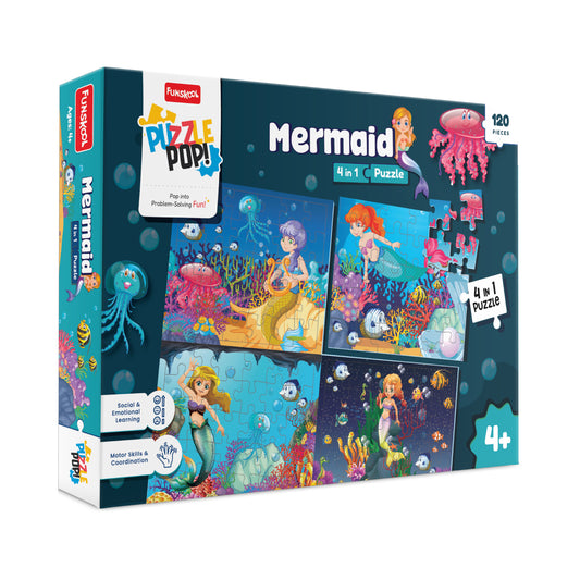 120pcs Mermaid 4 in 1 Puzzle