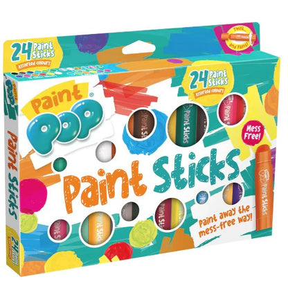 Paint Pop: Assorted Colors Quick Dry Paint Sticks, Pack of 24