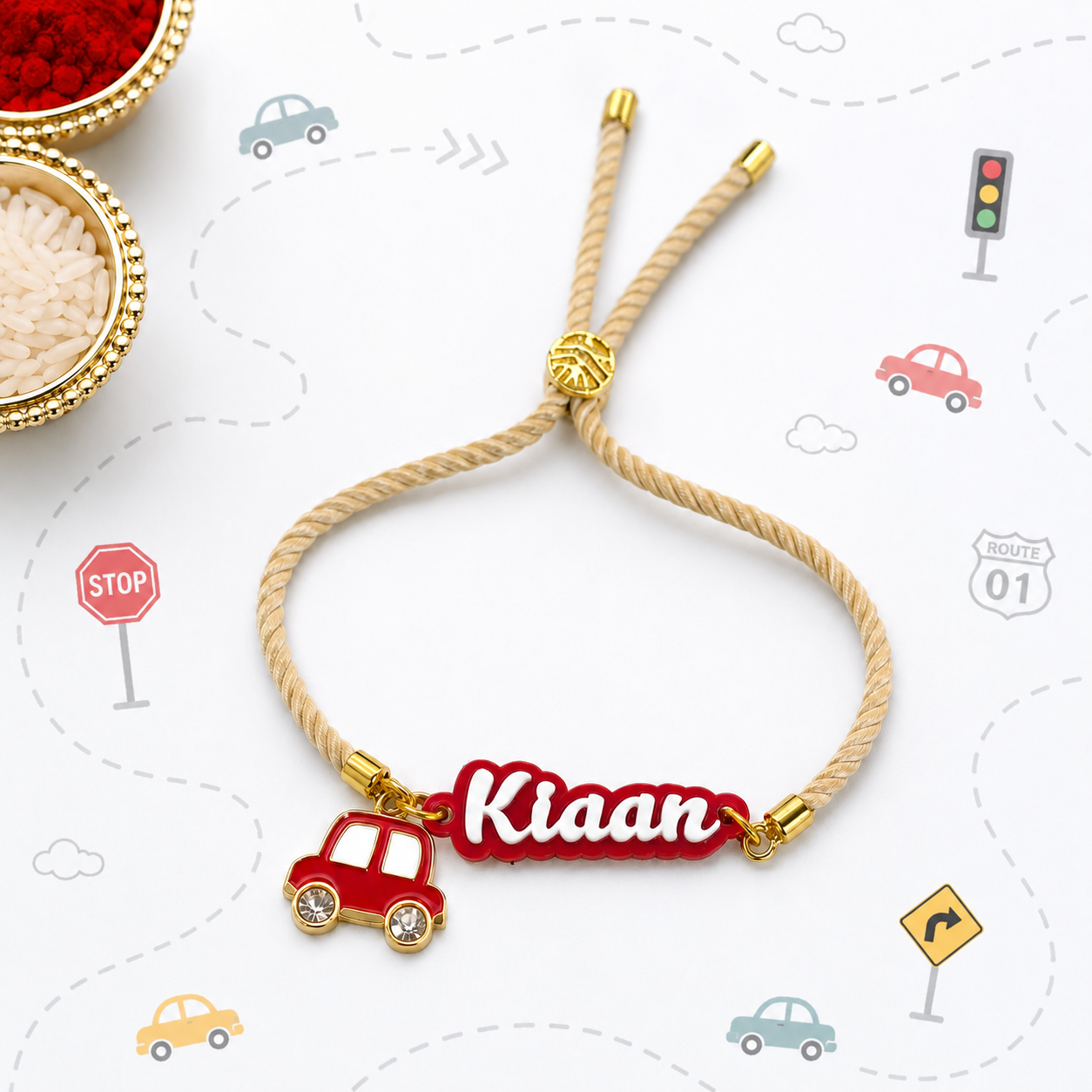 Babble Wrap Personalised Little Racer Rakhi