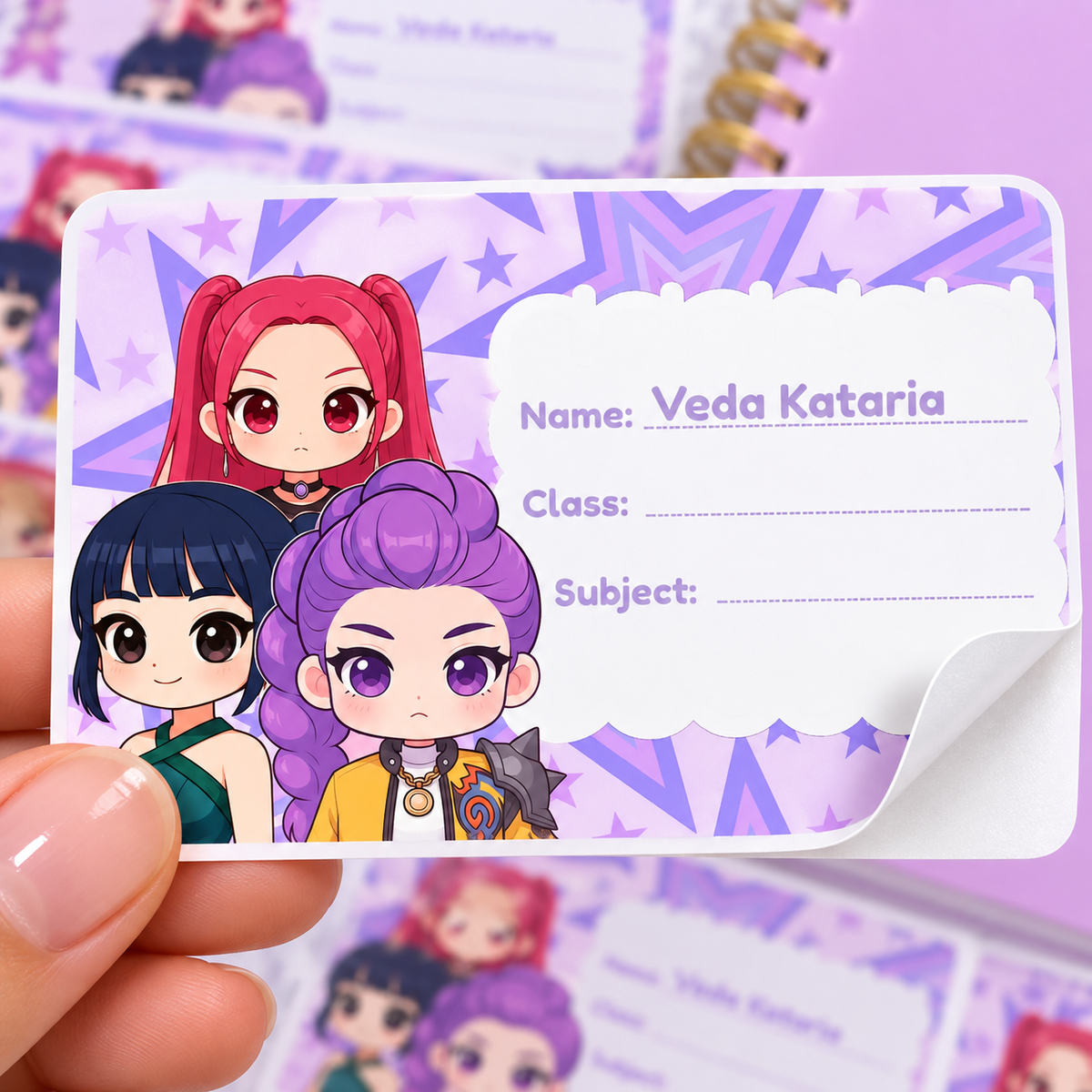 Personalised Book Name Labels for Kids | KPOP
