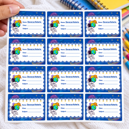 Personalised Book Name Labels for Kids | Little Astronaut