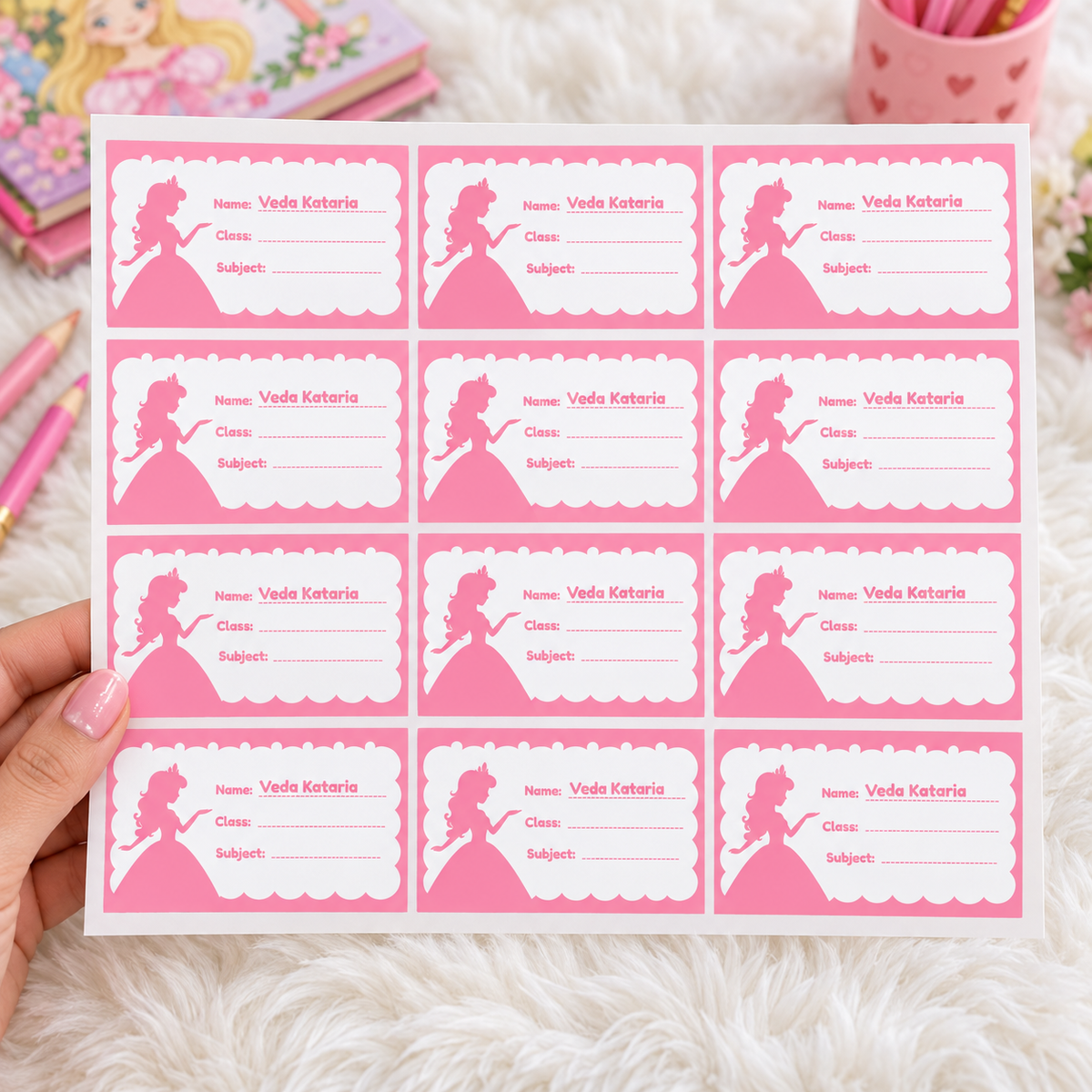 Personalised Book Name Labels for Kids | Princess