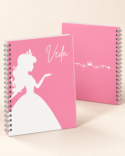 Personalised Princess Spiral Notebook for Kids