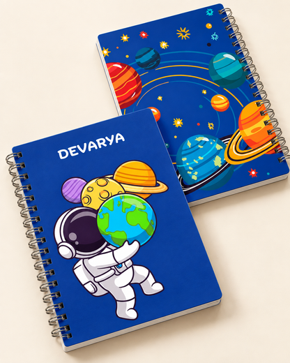 Personalised Space Spiral Notebook for Kids