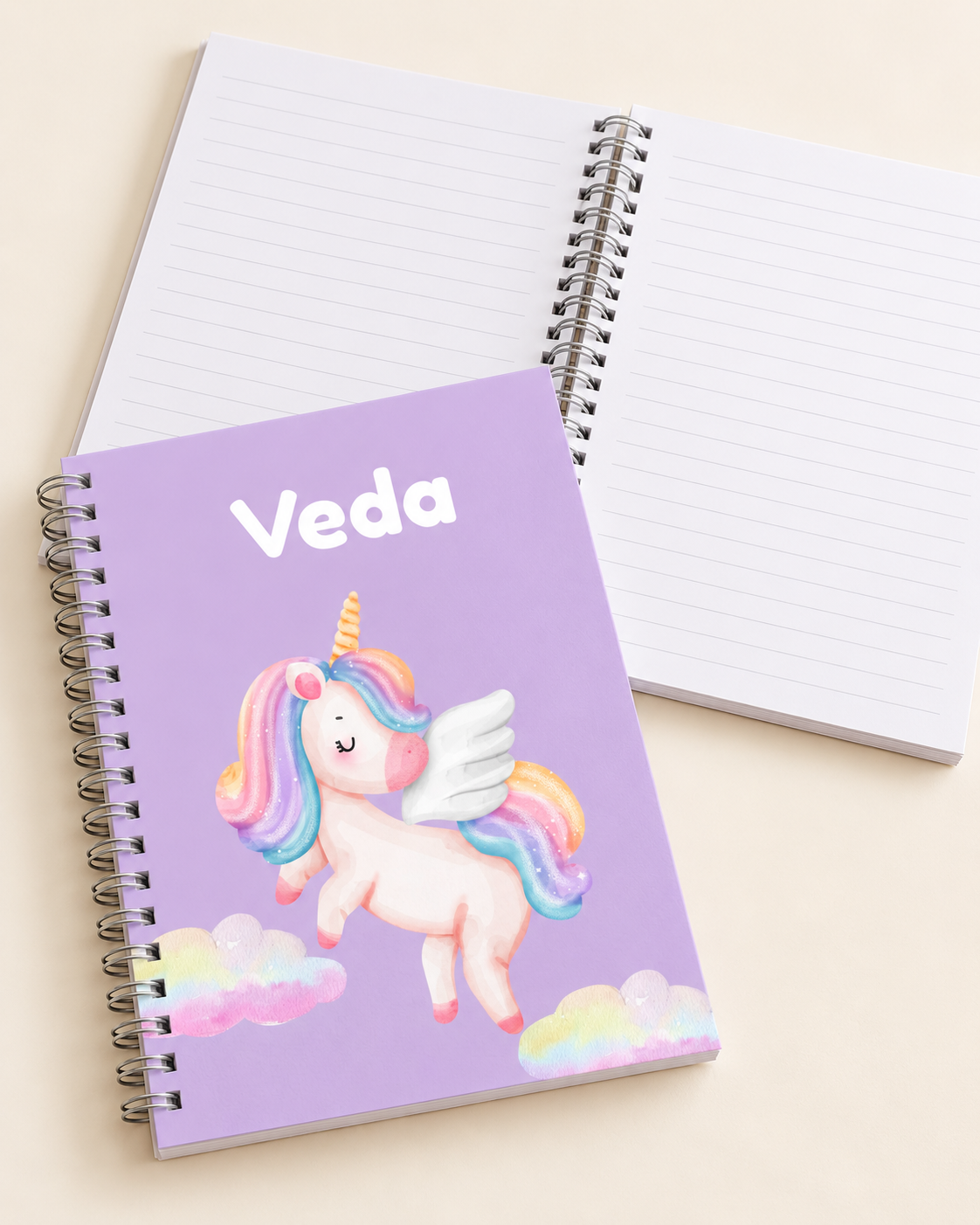 Personalised Unicorn Spiral Notebook for Kids