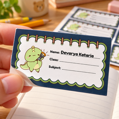 Personalised Book Name Labels for Kids | Little Dino