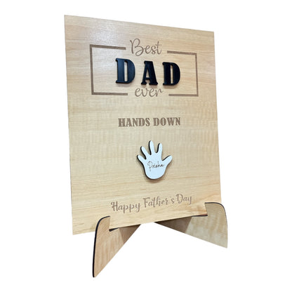 Personalized Wooden Father's Day Frame - Hands Down