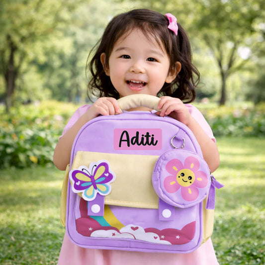 Rainbow Butterfly Preschool Backpack with Mini Pouch