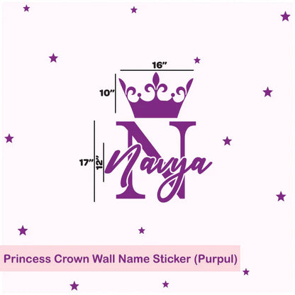 Personalised Princess Crown Wall Name Sticker