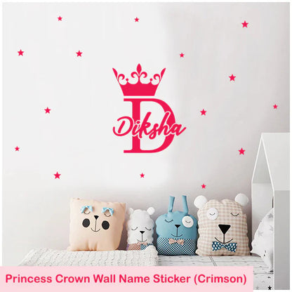 Personalised Princess Crown Wall Name Sticker