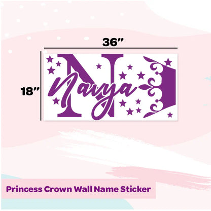 Personalised Princess Crown Wall Name Sticker