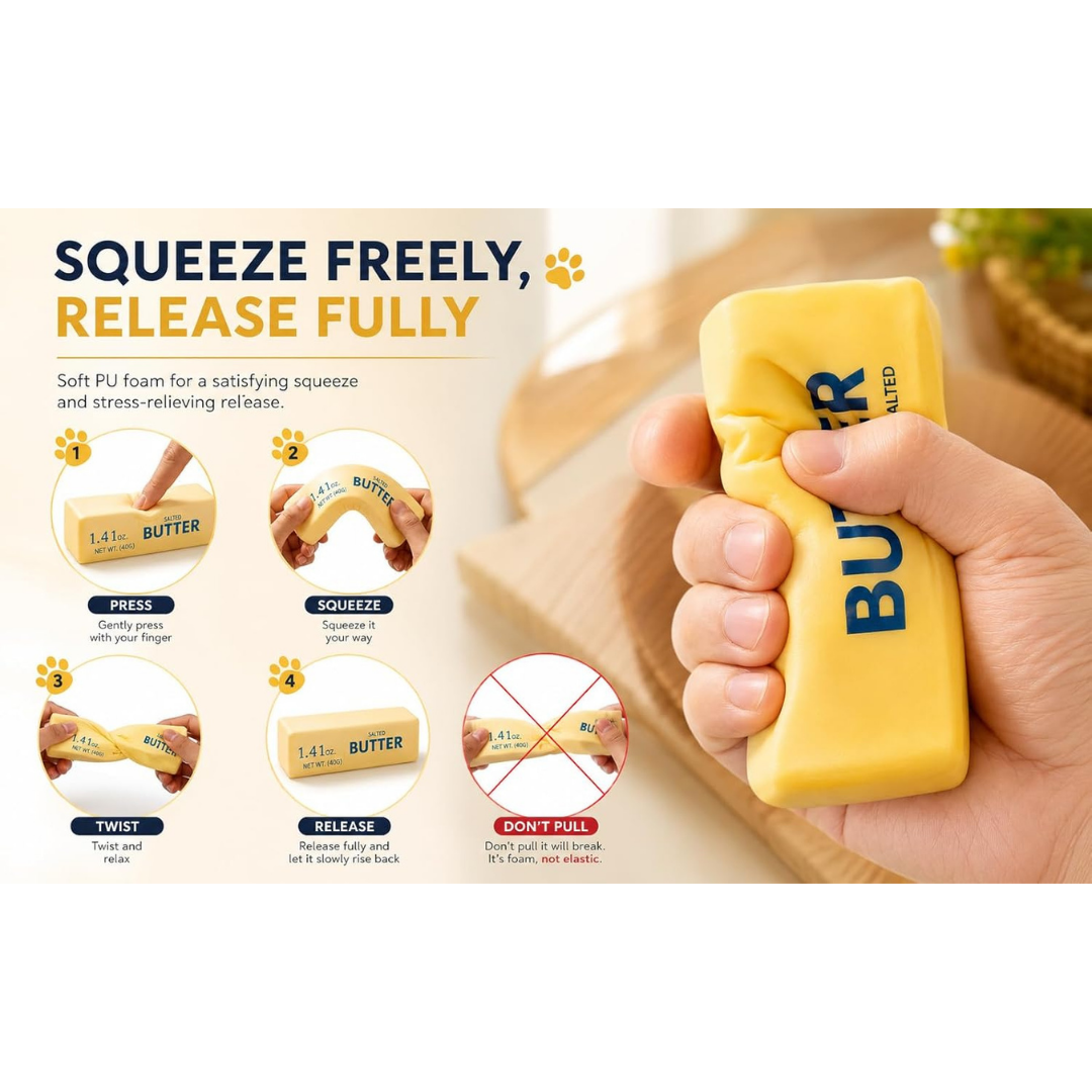  Realistic Butter Stick Squishy | Portable 40g | Perfect For Teens & Adults