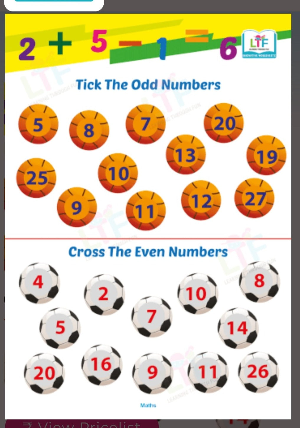 Maths Champions worksheet
