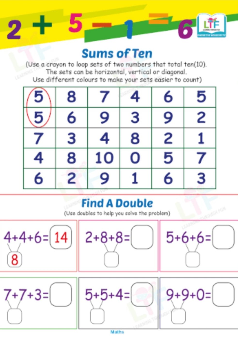 Maths Champions worksheet