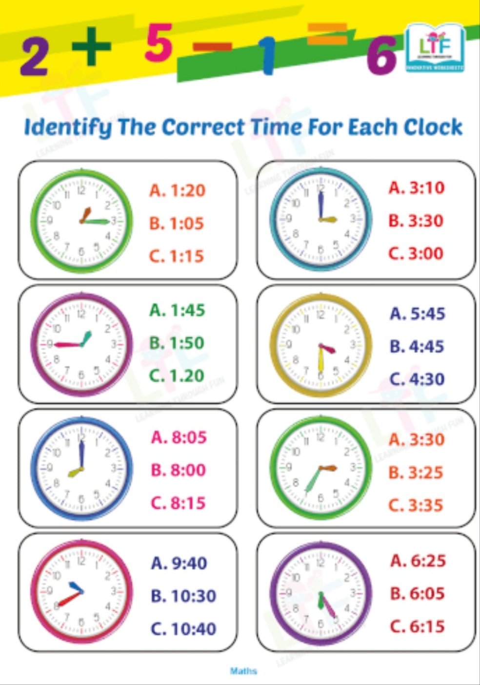 Maths Champions worksheet