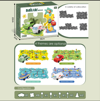 Rail Car Puzzle Track Car Play Set