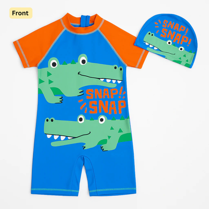Snap Snap Croco Swim Set with Cap