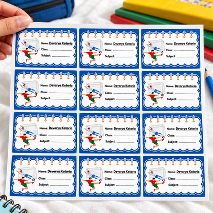 Personalised Book Name Labels for Kids | Football