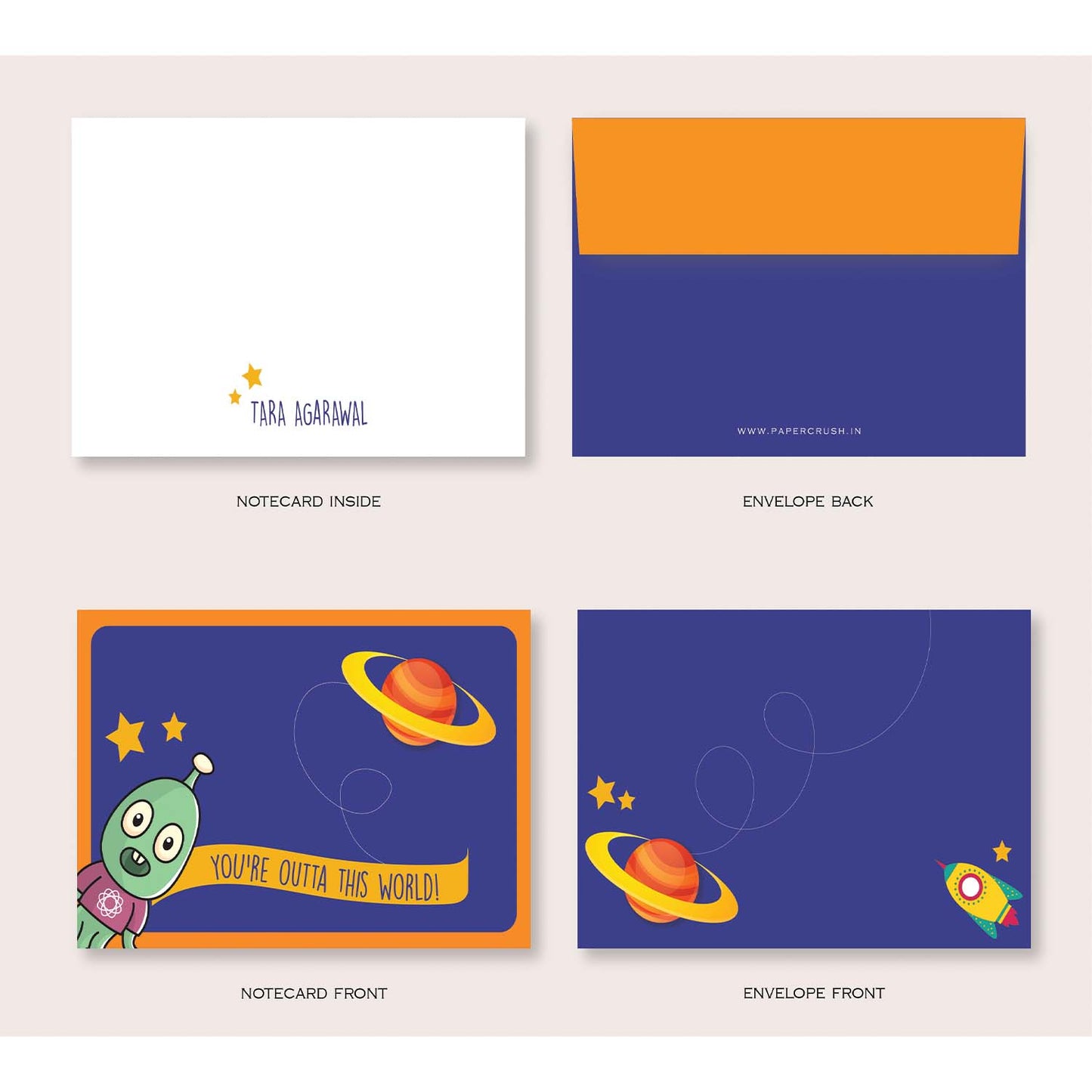 Folded-Notecards + Envelopes - Set of 25