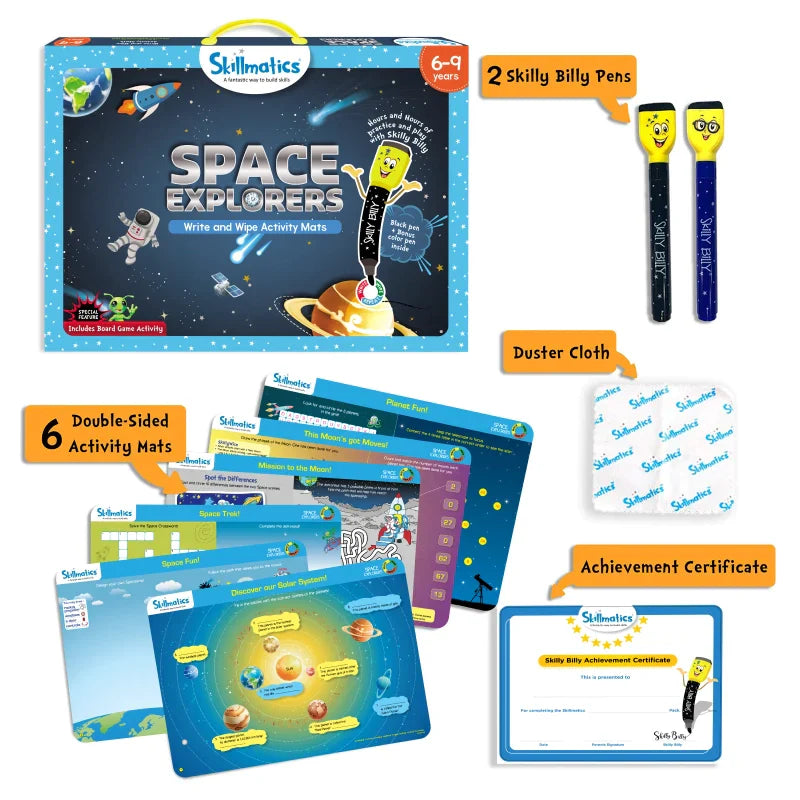 Space Explorers | Reusable Activity Mats (ages 6-9)