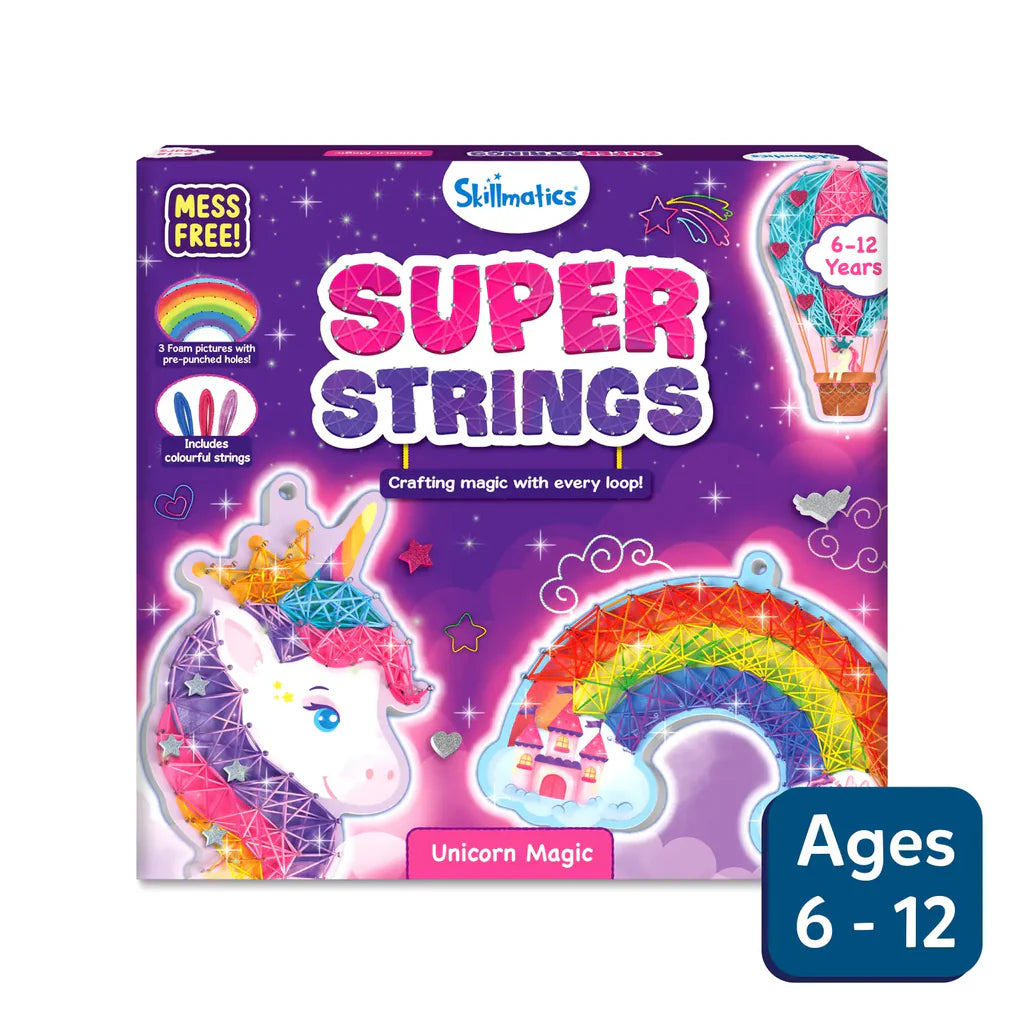 Skillmatics Super Strings Craft Kit for Kids  | Ages 6–12 | Mess-Free Art Activity