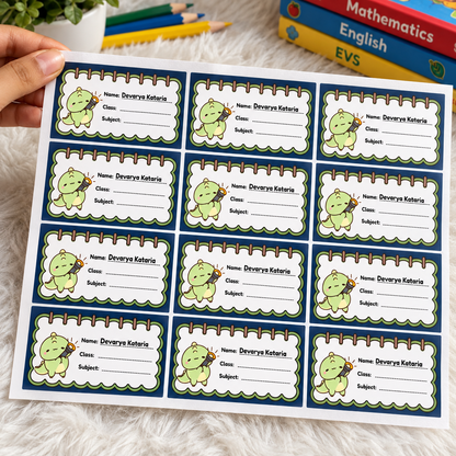 Personalised Book Name Labels for Kids | Little Dino