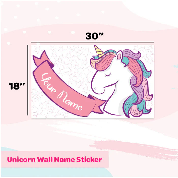 Personalised Unicorn Wall Name Sticker
