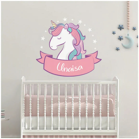 Personalised Unicorn Wall Name Sticker