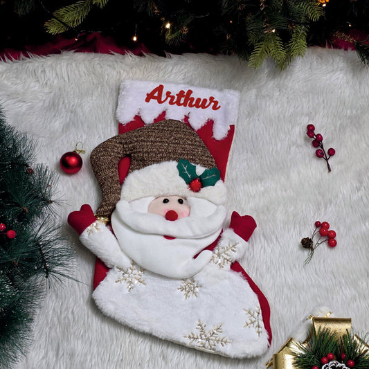 Snowy Snuggle Stocking - Santa
