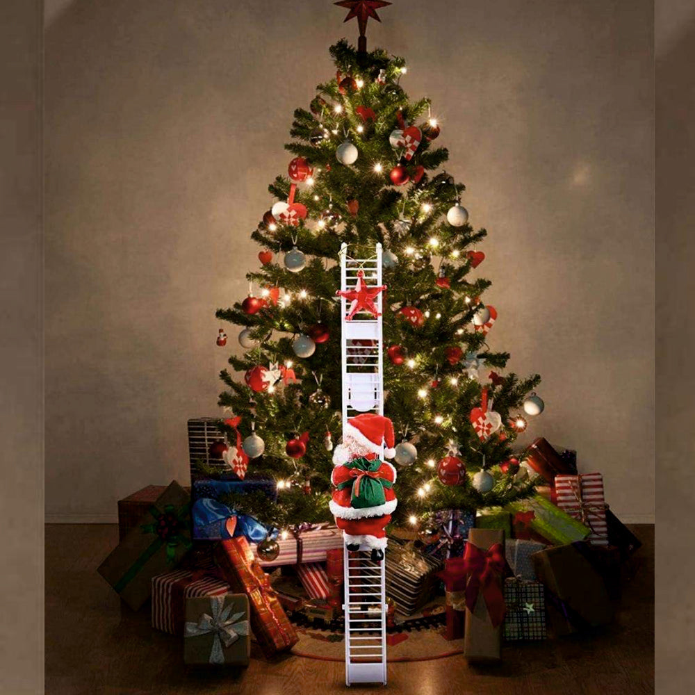 Musical Tree Climbing Santa Snowy Rise