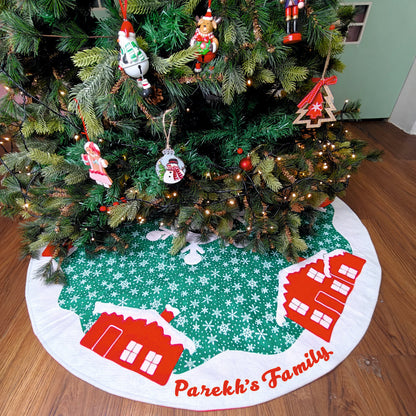 48'' Tree Skirt – Snow Village Houses