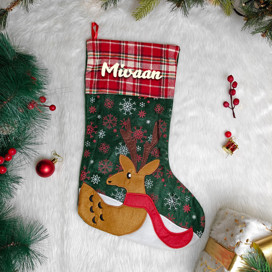 Vintage Holiday Stocking - Reindeer