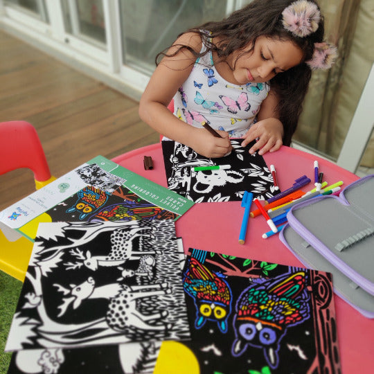 Velvet Coloring Cards Wild And Ocean Theme