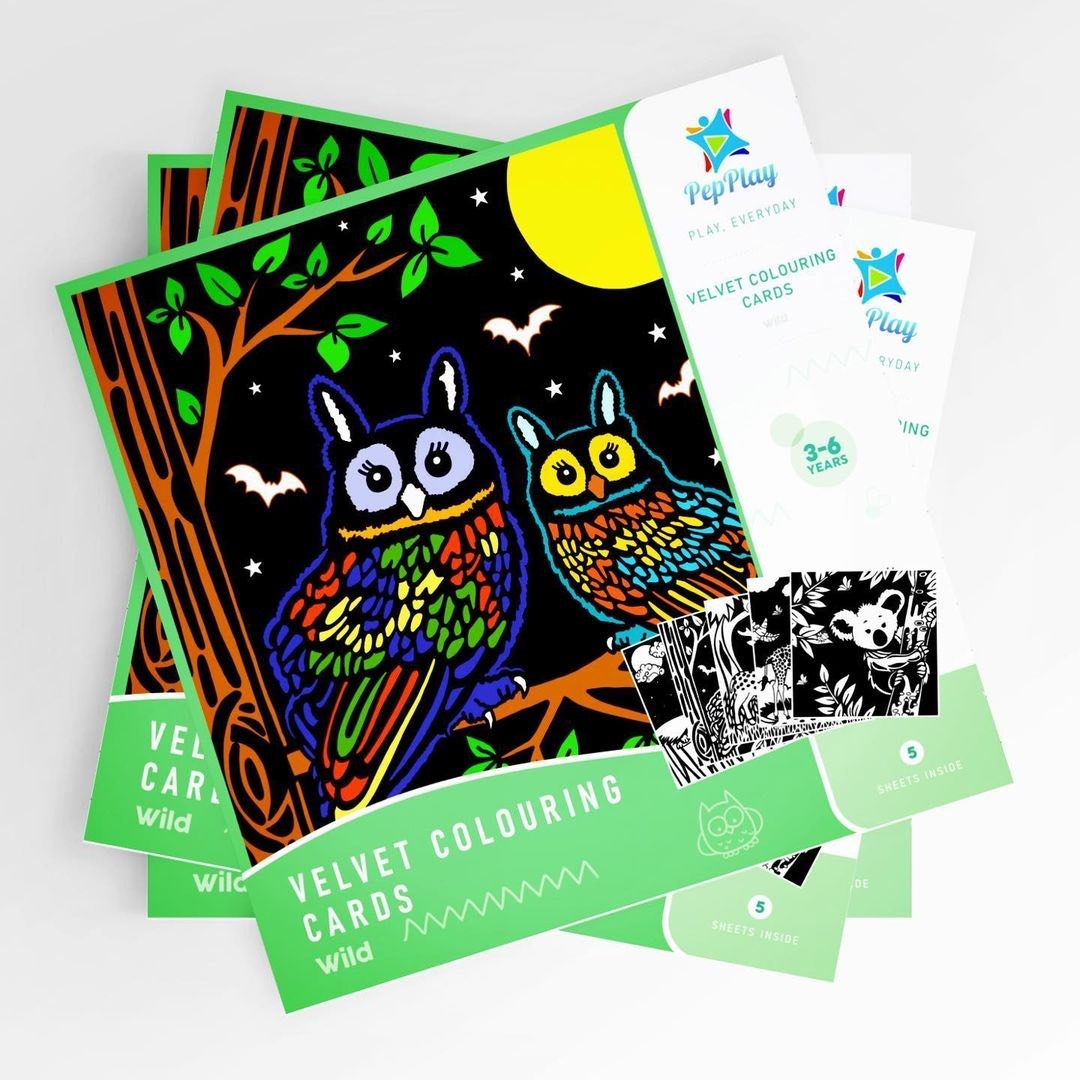 Velvet Coloring Cards Wild And Ocean Theme