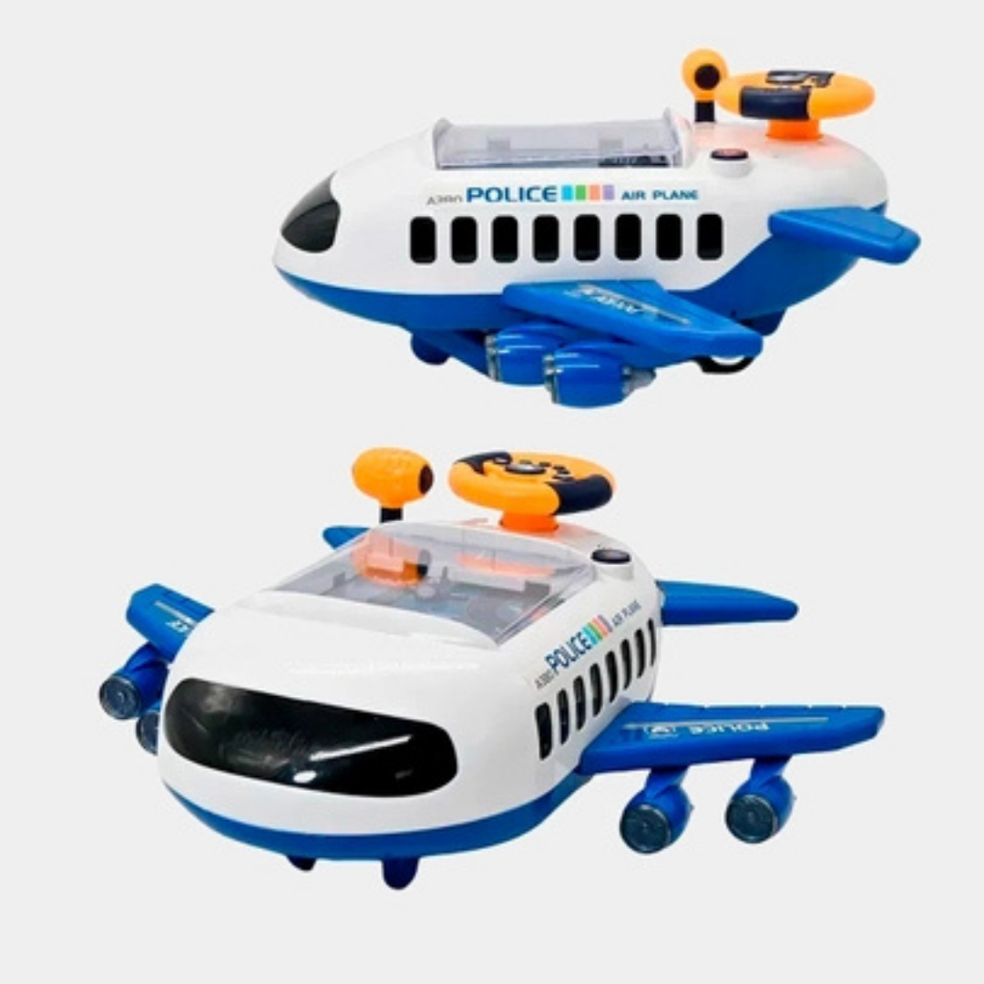 Kids Airplane Racing Game Console Toy with Steering Wheel