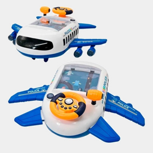 Kids Airplane Racing Game Console Toy with Steering Wheel