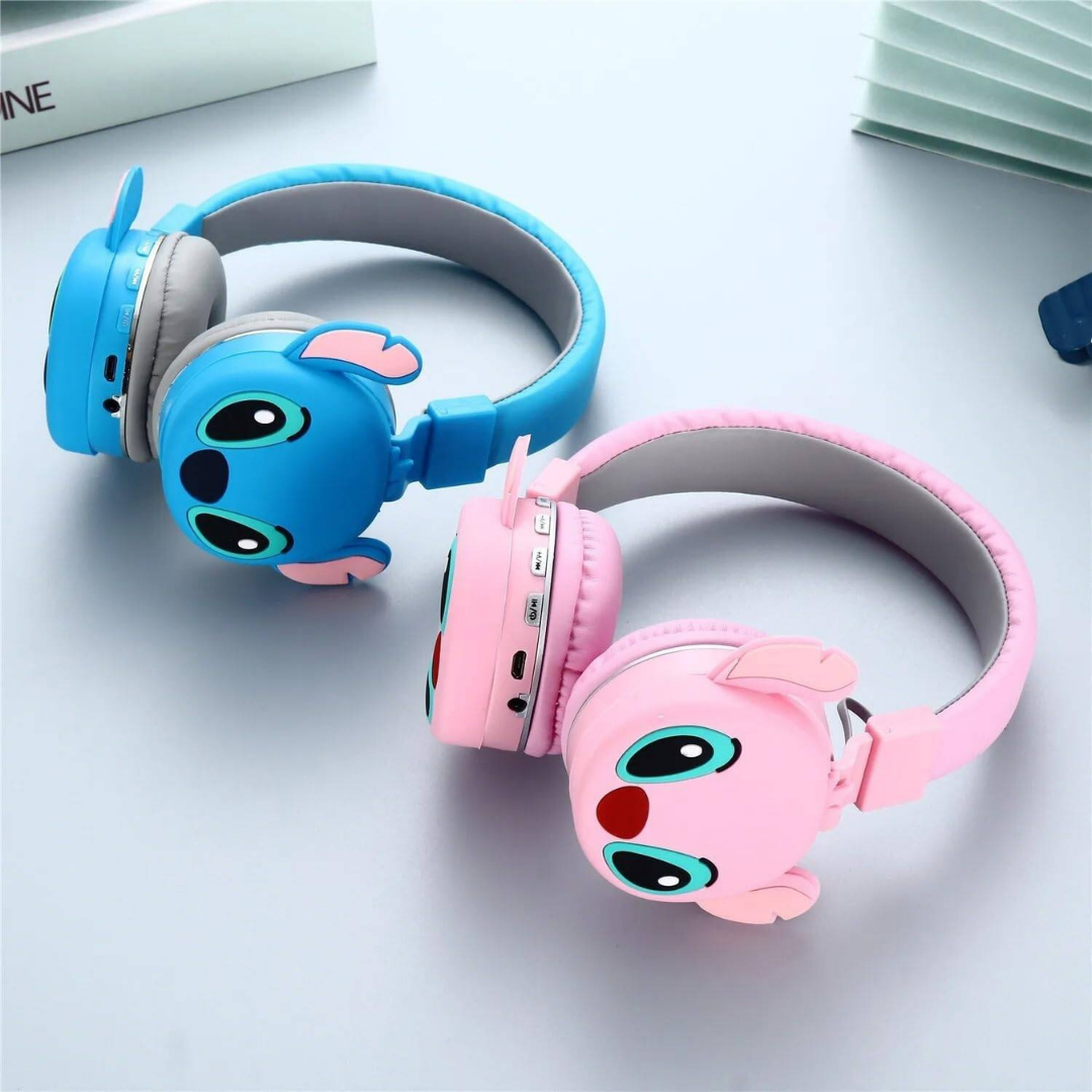 Cute Stitch-Inspired Kids Wireless Headphones