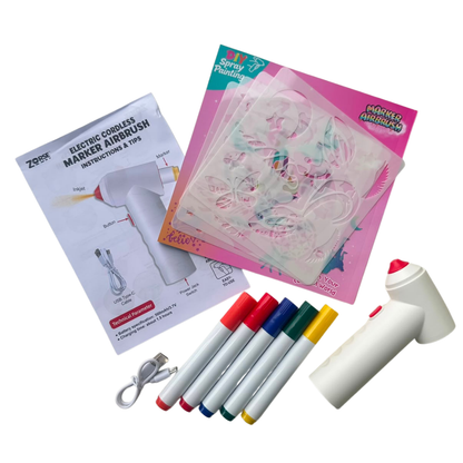 Electric Cordless Marker Airbrush Art Kit