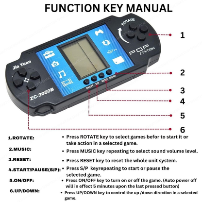 Handheld Electronic Brick Game | Retro Video Game Console for Kids